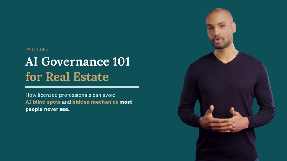 Opening frame of the AI Governance 101 for Real Estate training video